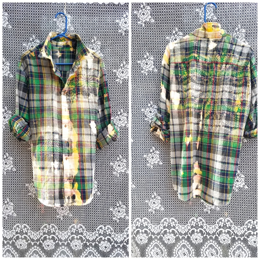 Bleach Distressed Flannel